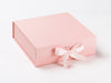 Pale Pink Gift Box with pink gingham ribbon from Foldabox