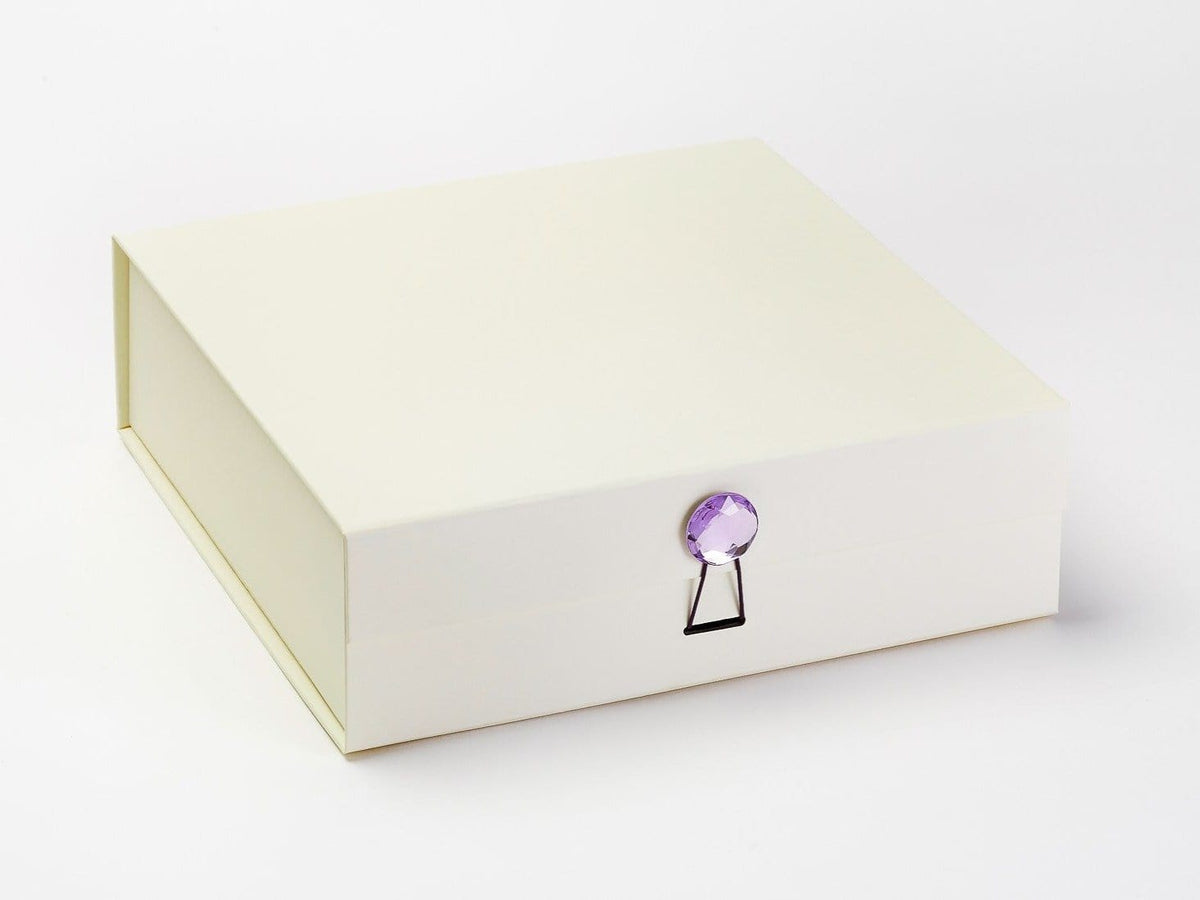 Ivory Gift Box Featured with Purple Sapphire Gemstone Closure