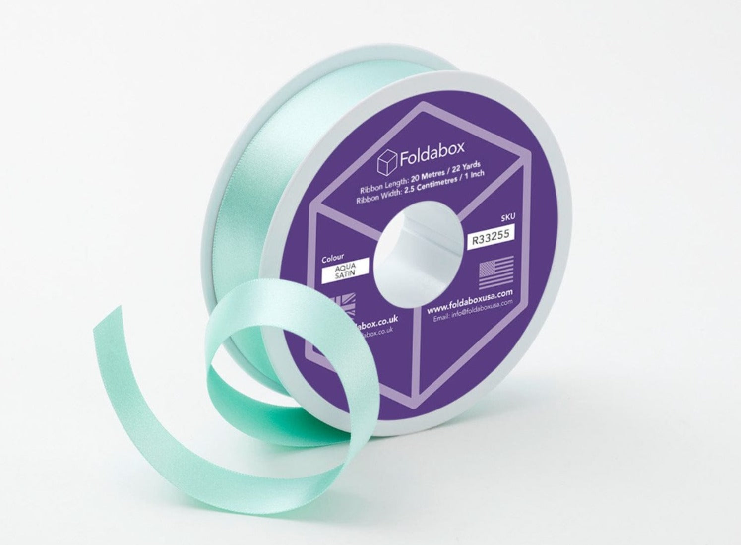 Aqua Recycled Satin Double Faced Ribbon
