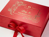 Red Folding Gift Box with Gold Foil Custom Print