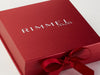 Red Folding Gift Box with White RIMMEL Custom Logo Print