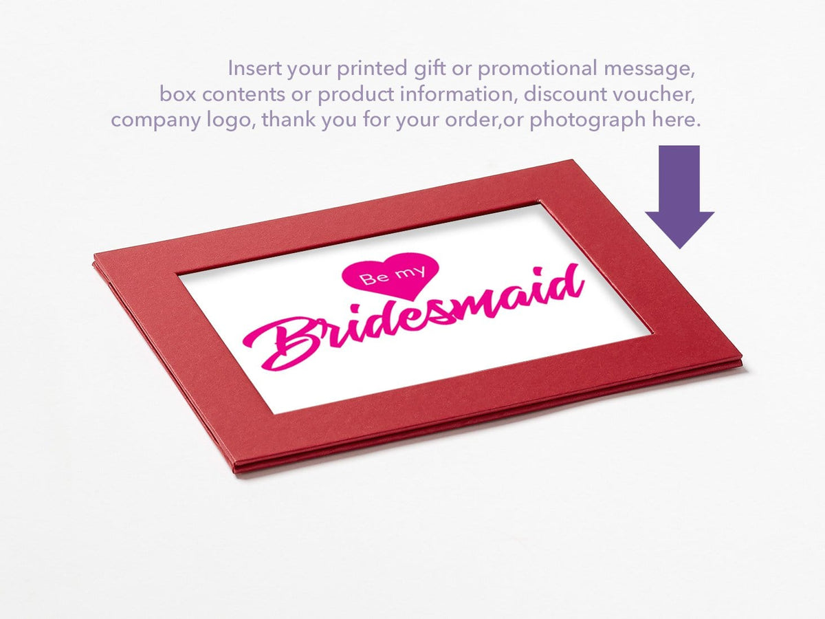 Red Photo Frame Assembled with Example of Your Own Printed Insert