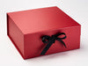 Red XL Deep Gift Box featured with Black Grosgrain Ribbon