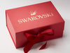 Example of Red Gift Box with Rose Gold Foil Custom Print