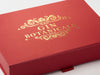 Red Shallow Gift Box with Custom Gold Foil Design
