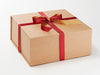 Red Jewel Satin Ribbon Featured on Natural Kraft XL Deep Gift Box