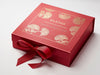 Red Gift Box with Custom Gold Foil Print Design