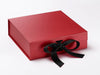 Red Medium Slot Gift Box with Changeable ribbon from Foldabox