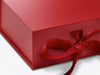 Small Red Folding Gift Box Sample Ribbon Detail