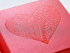 Red Gift Box with Red Tone on Tone Foil Heart Design