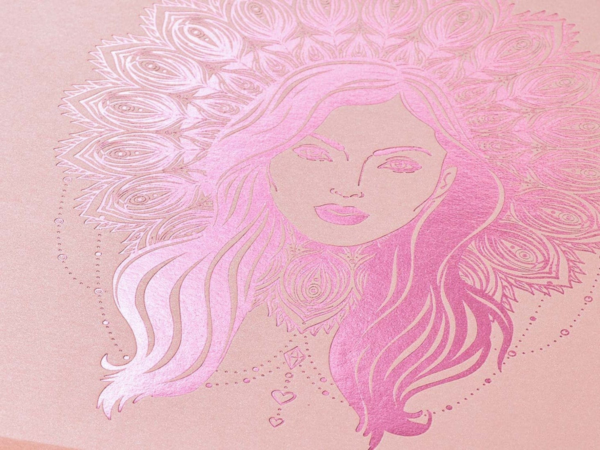Rose Gold Gift Box with Pink Hot Foil Boho Diva Printed Design