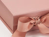 Small Rose Gold Luxury Gift Box Sample Ribbon Detail