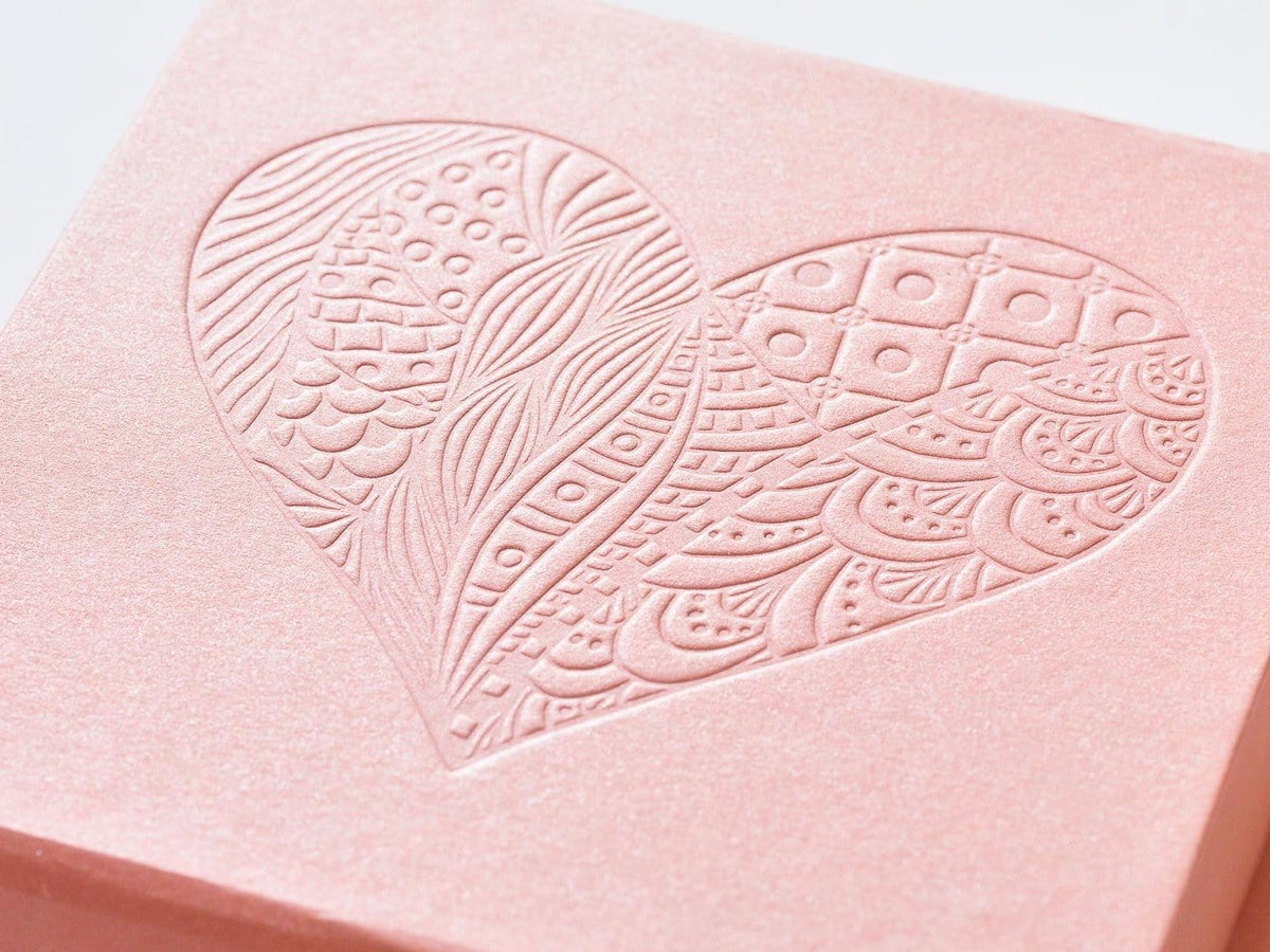Rose Gold Gift Box with debossed heart logo