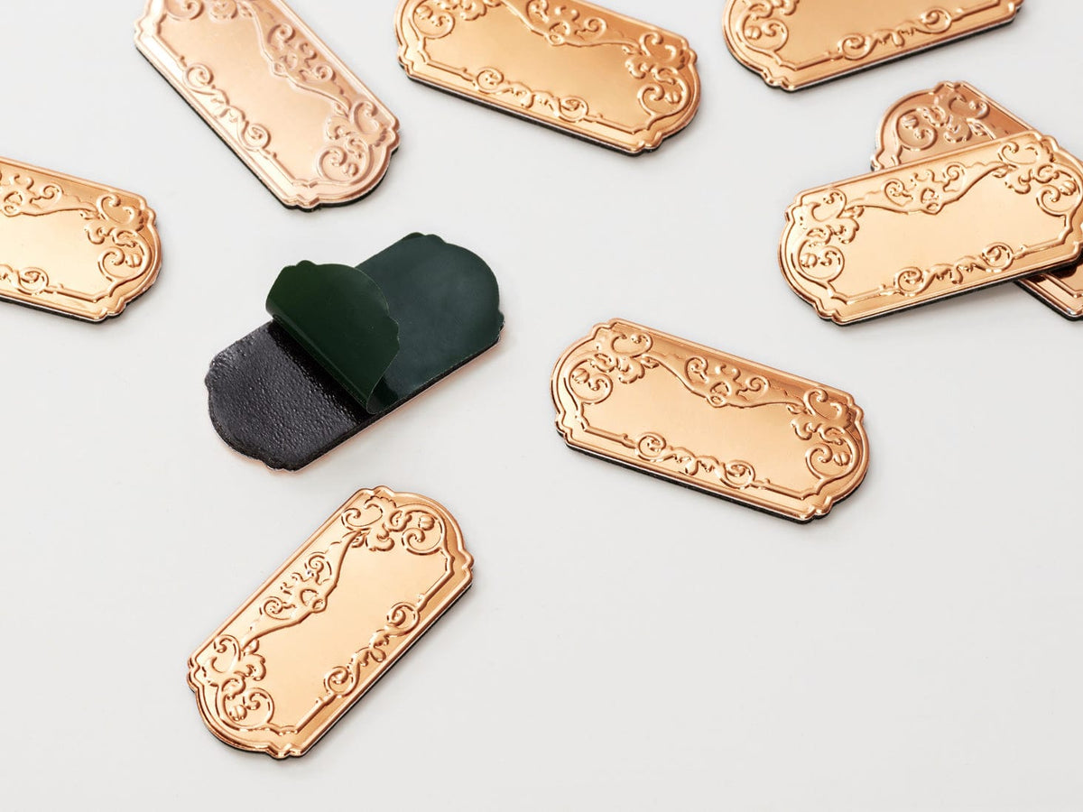 Rose Copper Metal Slot Decal Labels For Slot Gift Boxes from Foldabox