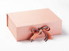Example of Sparkle Stripe Double Ribbon Bow Featured on Rose Gold A4 Deep Gift Box