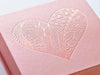 Rose Gold Gift Box with Rose Gold Foil Tone on Tone Printed Heart Design