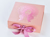 Rose Gold Gift Box with Pink Foil Design and Wild Rose Ribbon