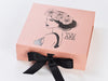 Rose Gold Gift Box with Black Foil Design and Black Ribbon