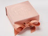 Rose Gold Small Gift Box with Custom Printed Rose Gold Foil Design