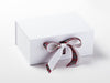 Royal Stewart Tartan Ribbon Featured on White Gift Box