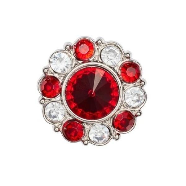 Ruby and Diamond Flower Gemstone Gift Box Closure