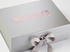 Silver Folding Gift Box with Rose Pink Foil Custom Printed Logo