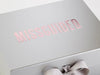 Silver Folding Gift Box With Custom Rose Pink Custom Foil Logo