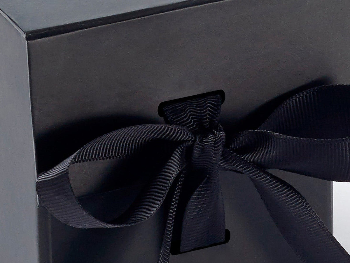 Small Black Cube with slots and ribbon detail from Foldabox UK