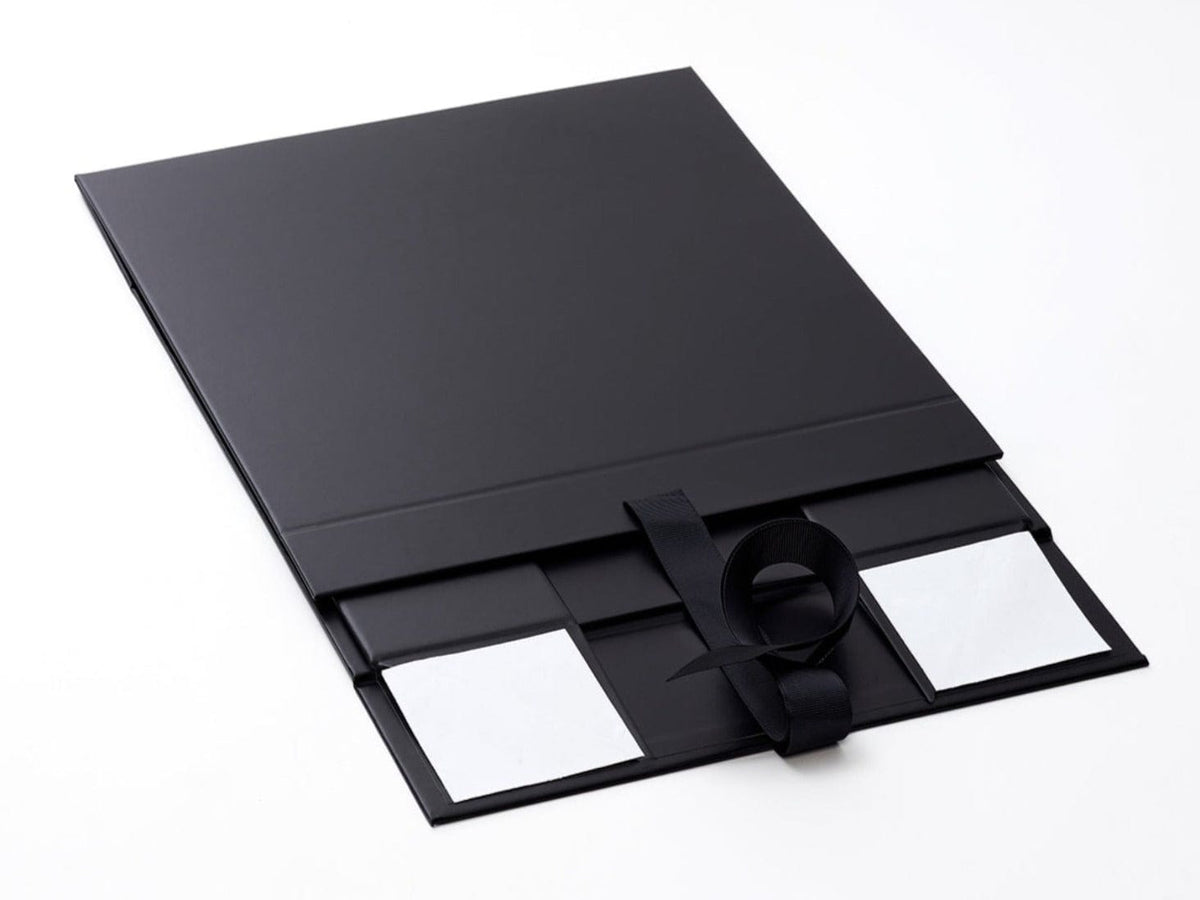Sample Black Gift Box with Fixed Ribbon Supplied Flat