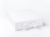 White Large Folding Gift Box Sample with fixed ribbon ties