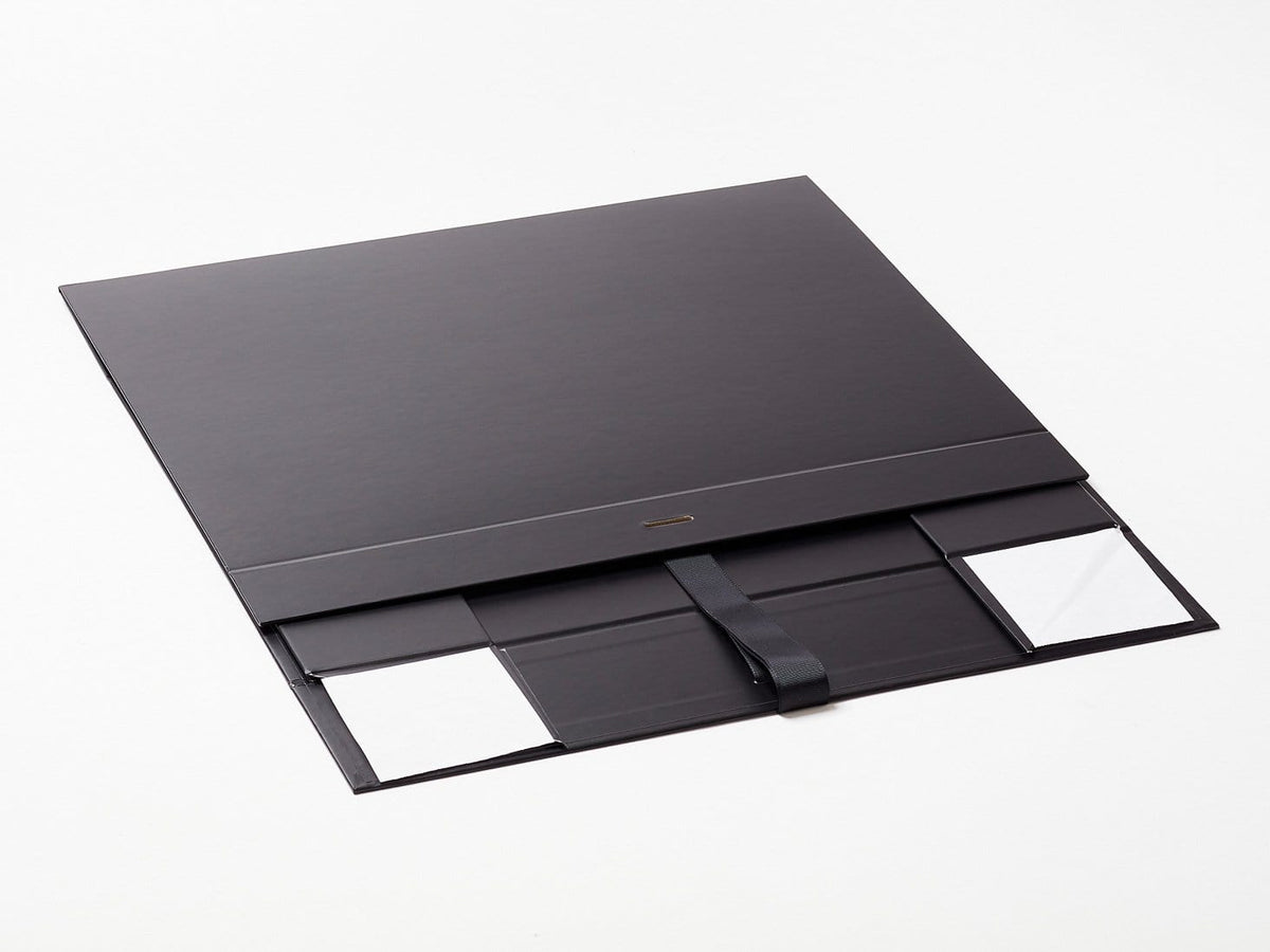 Black A3 Shallow Sample Gift Box Supplied Flat with Ribbon