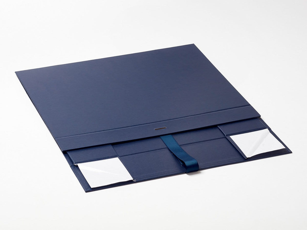 Navy Blue A3 Shallow Gift Box Sample Supplied Flat with Ribbon