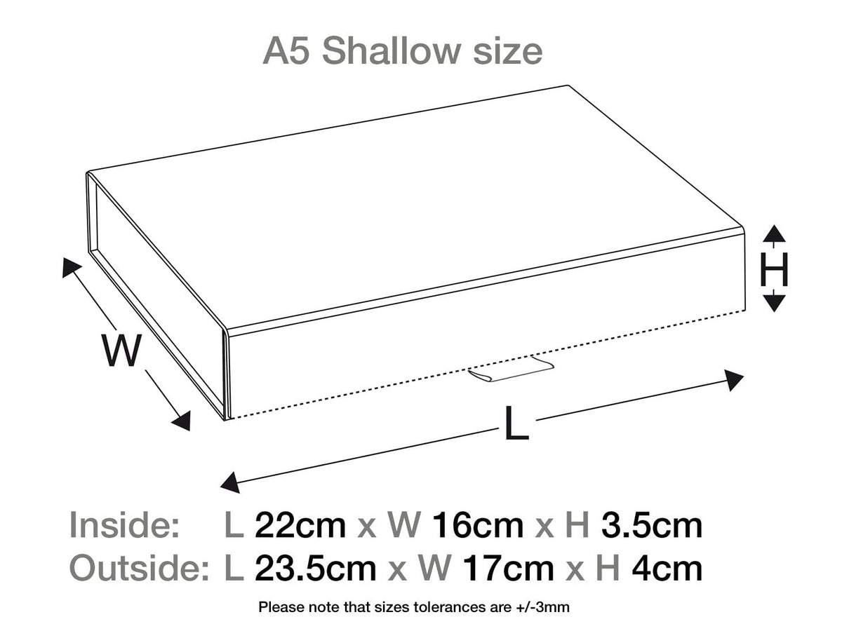 Rose Gold A5 Shallow Gift Box Sample Assembled Size