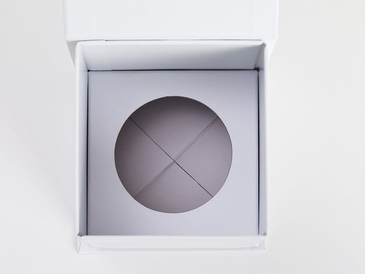 White Small Cube Gift Box with insert assembled
