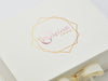 Example Of Custom 2 Colour Foil Logo Printed Onto Ivory Gift Box