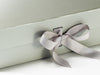Silver A4 Deep Folding Gift Box Ribbon Closure Detail
