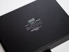 Black Gift Box with Custom Printed Silver Foil Logo