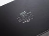 Black Gift Box with Custom Printed Silver Foil Logo to Lid