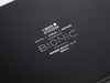 Black Folding Gift Box with Custom Printed Silver Foil Block Design