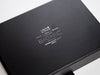 Black Gift Box with Custom Printed Silver Foil Logo from Foldabox UK