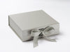 Silver Medium Slot Gift Box with changeable ribbon and magnetic closures