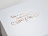 White Folding Gift Box with Custom Rose Gold Foil Logo