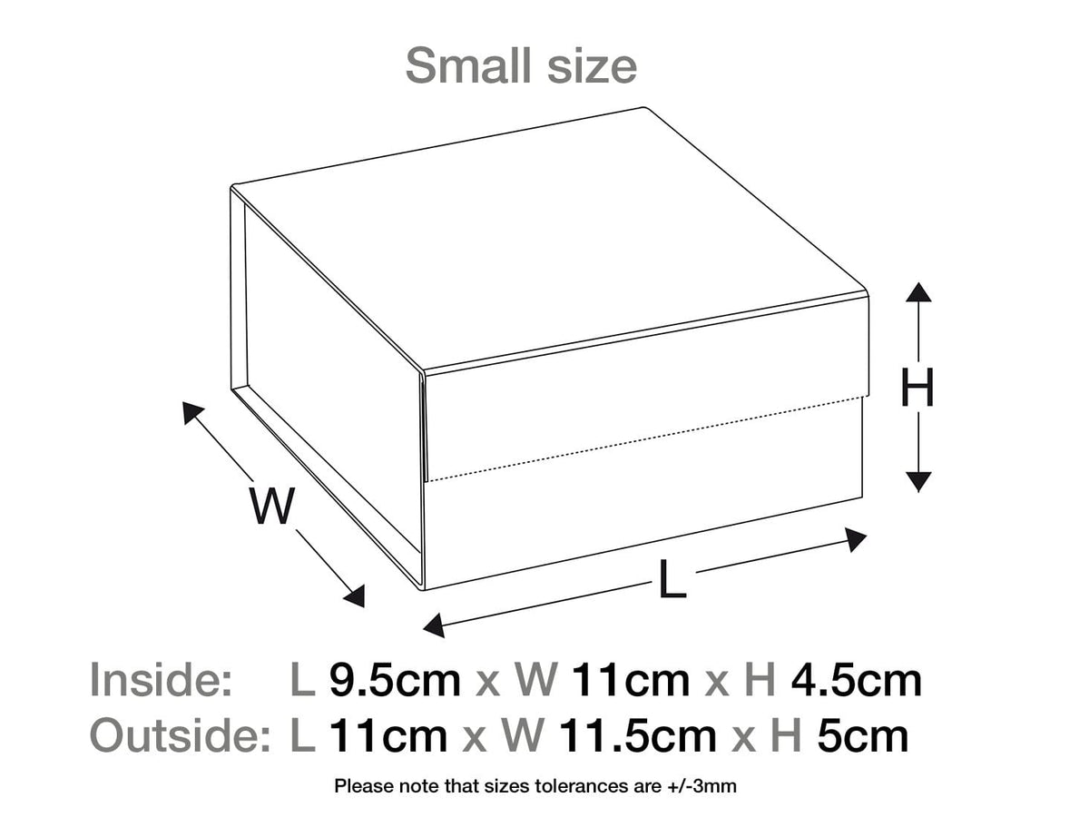 White Small Folding Gift Box Sample Assembled Size