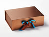 Vivid Blue Grosgrain Ribbon Featured on Copper Gift Box