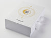 Example of White Folding Gift Box with Custom CMYK Digitally Printed Design to Lid