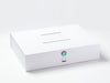 White A3 Shallow Gift Box with Rainbow Moonstone Closure and White Photo Frame