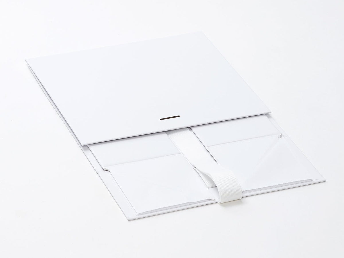 White A5 Deep Gift Box with Changeable Ribbon Supplied Flat