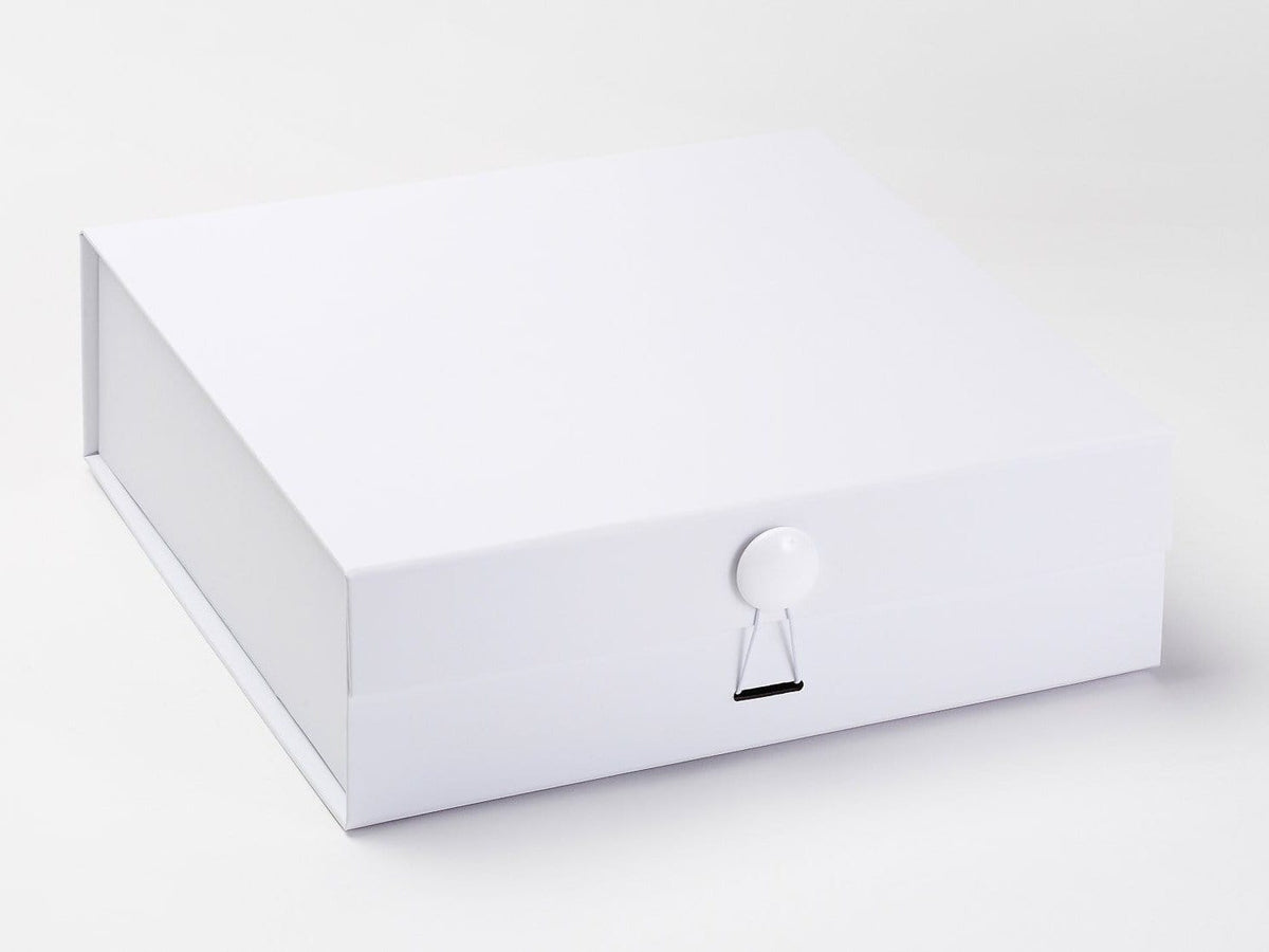 White Large Gift Box with White Gloss Smooth Dome Closure