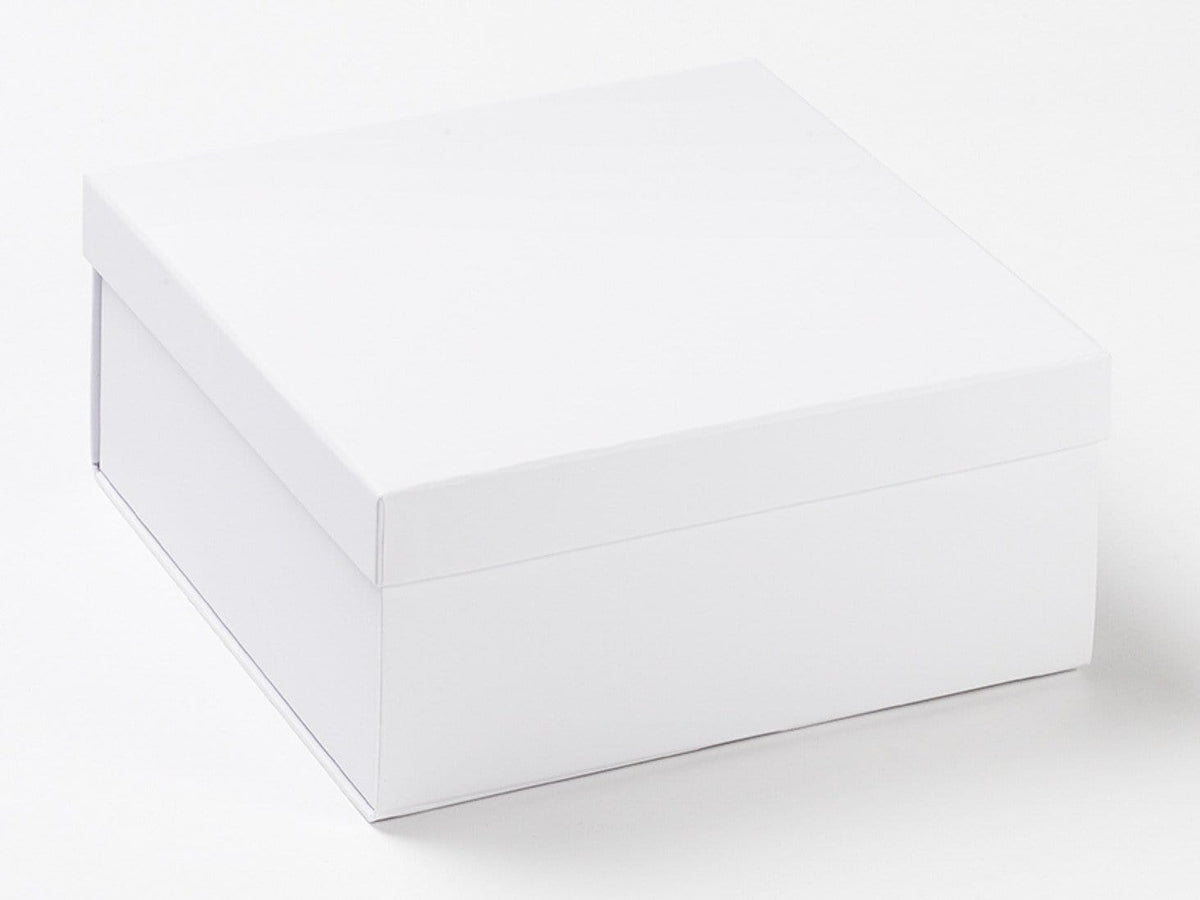 White Medium Lift Off Lid Luxury Gift Box with Lid Assembled