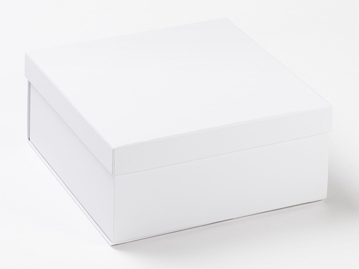 White Medium Lift Off Lid Luxury Gift Box with Lid Assembled